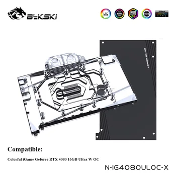 Bykski Refrigerador de Água Para Colorido iGame Geforce RTX 4080 16GB Ultra W OC Gráficos de Cartão de Refrigeração do Bloco,Cobertura Total,N-IG4080ULOC-X