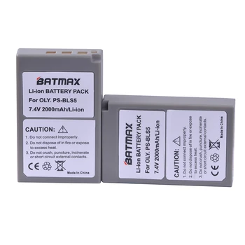 Batmax PS-BLS5 PS BLS5 PSBLS5 2000mAh Bateria para Olympus OM-D E-M10,EM-10 II III CANETA E-PL2 E-PL5 E-PL6 E-PL7 E-PM2 Stylus 1