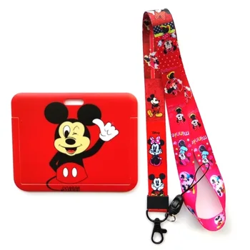 Minnie do Mickey de Disney Bonito IDENTIFICAÇÃO dos Portadores de Cartão com Frio Pescoço Cordões de Crachá de IDENTIFICAÇÃO do Titular ,o Cartão de IDENTIFICAÇÃO da Chave Carteira para Adolescentes Enfermeira