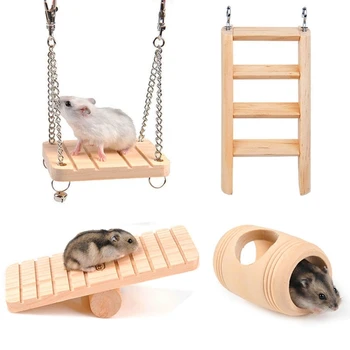 4 Tipo de Brinquedo de Estimação Hamster de Brinquedo Acessórios, Anti-Derrapante Projeto do Sulco, Animais Pequenos Esquilos Gérbilos Camundongos Anões Ratos, Descansar e Jogar