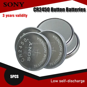5PCS 100% Original Sony CR2450 3V CR 2450 550mah Baterias de Lítio Para o relógio swatch chave do Carro relógios Pedômetro Botão de Célula tipo Moeda