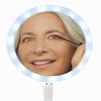 Portátil LED Espelho de Maquilhagem Vaidade Compacto Mulheres Bolso Espelhos de Vaidade Cosméticos Espelho de Mão 10X lupas