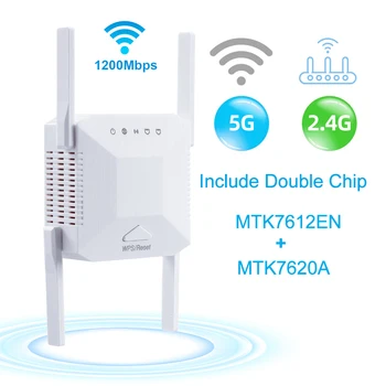 2.4 G 5Ghz Repetidor WiFi 1200Mbps sem Fio Wifi Extensor Wi-Fi gratuito Amplificador de Longo Alcance WiFi Booster de Sinal wi-Fi Repiter para o Lar