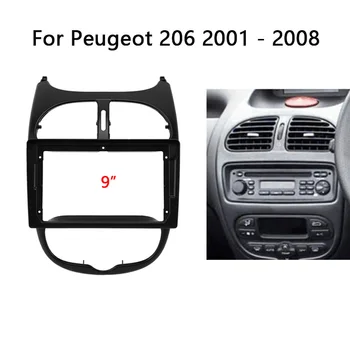 Um Andróide de 9 polegadas de Rádio de Carro do Quadro Kit Para Peugeot 206 1998-2008 2 Din Auto Estéreo Console Central Titular da Fáscia Guarnição Moldura do painel Frontal