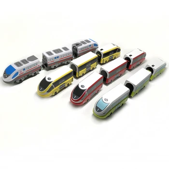 Frete grátis RRC UEM Trem Elétrico, Conjunto de Madeira carro de pista Crianças de transporte de brinquedo Adequado para a maioria das marcas de trilhos de madeira