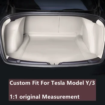Tesla Model 3 Y Ajuste Personalizado Tapete Tronco Interior Do Carro Acessórios De Couro Durável Tapete Da Tesla Frunk Tapete Branco