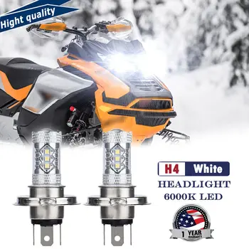 LED para substituição das Lâmpadas do Farol H4 9003 80W 6000K Branco Para Ski-Doo Snowmobile