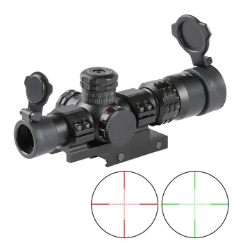 Tática Riflescope Spotting Scope de Rifle de Caça Colimador Óptico Curto Airsoft Vista Verde Vermelho Retícula de 2 de MARÇO-8X20IR