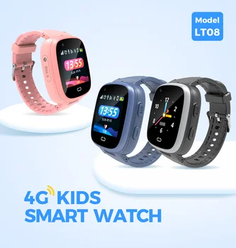 800mAh 4G Crianças GPS Smart Relógios de Apoio hebraico LBS GPS wi-FI Local, Impermeável Chamada de Vídeo as Crianças Rastreador Inteligente Relógio LT08