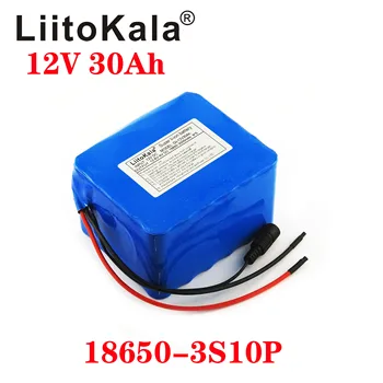 LiitoKala 30Ah 12V 3S10P 11.1 V 12,6 V de Alta potência da Bateria de Lítio para o Inversor de Xenon Lâmpada de Luz de Rua Solar do Passeio de Carro