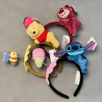 20cm Disney Lilo Stitch Winnie The Pooh Morango Urso de Pelúcia Modelos de Pelúcia Bonitos Bonecos de Anime Menina Crianças de Aniversário, Presentes de Natal