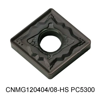 Original 10pcs CNMG120404-HS CNMG120408-HS PC5300 Pastilhas de metal duro para o Aço Inoxidável e CNMG 120408 120404 de Aço Torno Fresa