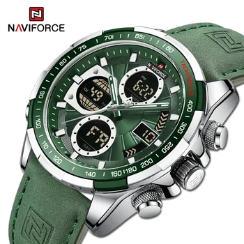 Marca de topo NAVIFORCE Homens Militar Relógio esportivo de Luxo Cronógrafo Relógio Despertador, à prova d'água Quartzo Relógio Masculino Digital Relógios