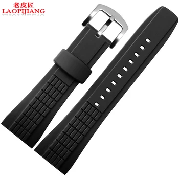 Para os homens, relógios, acessórios de qualidade pulseira de silicone 26mm preto ocupando fundações de borracha tanga m aplicáveis velatura série
