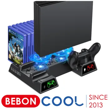 Para PS4/PS4 Slim/PS4 Pro Vertical de Arrefecimento Stand Com Ventilador de Controlador Duplo Carregador Estação de Carregamento Para a SONY Playstation 4 Cooler