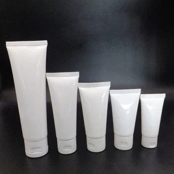 10Pcs 10ml - 100ml de Plástico Branco, Macio Tubos de Viagem Vazia da Garrafa Reutilizável embalagens Para Cosméticos Creme Loção Shampoo
