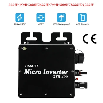 300W/350W/400W/600W/700W/800W/1000W/1200W de Smart Grid Tie MPPT Micro Inversor Solar 120/230V wi-FI Solar Conversor Carregador