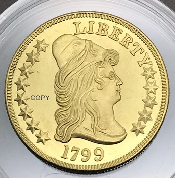 Estados Unidos Da América 1799 Liberdade Heráldico, Águia De Ouro, Moeda De Bronze De Metal Cópia Da Moeda