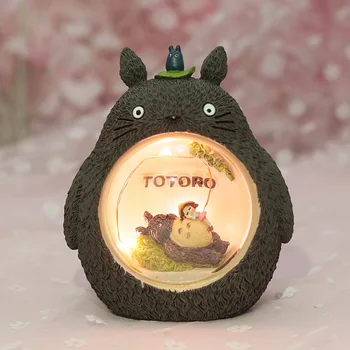 Anime De Miyazaki Hayao Ação Totoro Modelo Modelo De Resina De Brinquedos Para Crianças Nightlight Decoração Boneca De Presente De Aniversário Brinquedos Colecionáveis