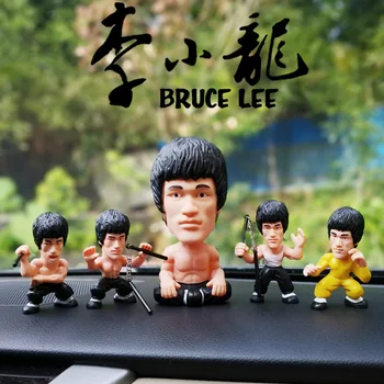 Carro decorações de PVC Bruce Lee, Balançando a Cabeça Telefone Móvel Dom Coleção de carros bonitos acessórios