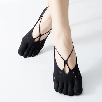 Mulheres de Verão de Cinco Dedos Meias Ultra Fino Engraçado de pés de Meias Barco Invisível Liga de Silicone antiderrapante Malha Respirável Meias de Renda