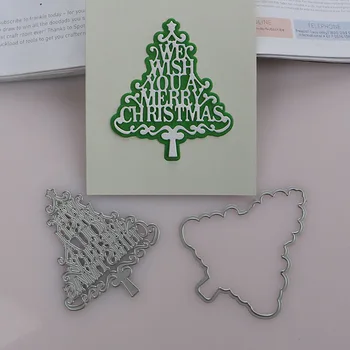 DUOFEN de CORTE de METAL MORRE desejo-lhe feliz Natal árvore para DIY papercraft projetos de Scrapbook Papel Álbum 2020 novo