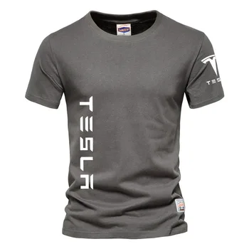 Verão Hip Hop dos Homens T-Shirt de Streetwear Tesla logotipo do carro de impressão Harajuku Solta Tendência Homens Quentes da Venda de T-Shirt dos Homens de Alta Qualidade superior