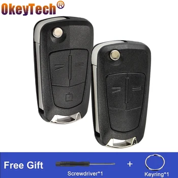 OkeyTech 2/3 Botões De Controle Remoto Flip Chave Do Carro Shell Para Opel Astra H Corsa D Vectra Zafira C / Signum Caso De Cobertura De Substituição