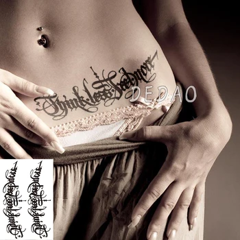 Impermeável Temporária Tatuagem Falsa Etiqueta Da Tatuagem Sexy Letra Em Inglês Tatouage Flash Tatto Barriga, Braço, Perna De Tatuagens Para Mulheres Dos Homens Menina