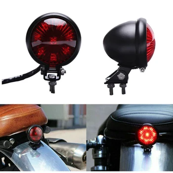 KOQYOX Motocicleta Vermelha 12V LED Ajustável Café Racer Estilo Parar de Luz da Cauda Moto Freio Traseiro Lâmpada da lanterna traseira para Chopper