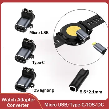 Micro USB/Tipo-C/IOS/DC5.5x2.1mm Assistir Adaptador de Carregamento para o Garmin Fenix 7/6/5/7X/6X/5X / Venu 2 plus Assista o Carregamento do Conversor