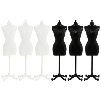 6PCS Mini Manequim Modelo de Vestido da Boneca de Exibição Titular Roupas Stand Saia Suporte de Exibição de Acessórios de Casa de bonecas