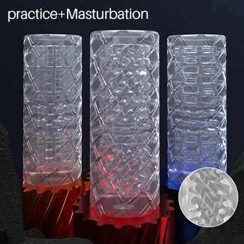 Macio Buceta Aeronaves da 3D de Copa Transparente Masturbação Copa do Pênis Exercício de Vácuo de Sucção Masturbadores Masculinos Brinquedos Sexuais para os Homens Solo