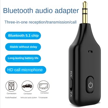 3 em 1 sem Fio Bluetooth 5.1 Receptor Transmissor Adaptador de 3.5 mm Jack Para o Carro de Música Aux Áudio A2dp Receptor de Fone de ouvido mãos livres