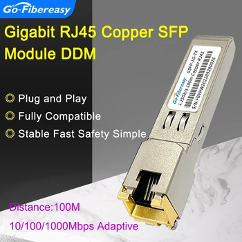 Gigabit RJ45 Módulo SFP portas 10/100/1000Base-T com RJ45 de Cobre Fibra SFP Transceiver Compatível Mikrotik/Netgear/TP-Link é um Switch Ethernet