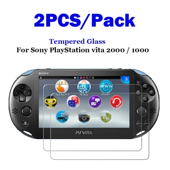 2PCS de Vidro Temperado para Sony PS Vita 2000 1000 Protetor de Tela Capa Para Sony Play Station Vita 2000 PSV1000 PSV2000 Vidro do Filme