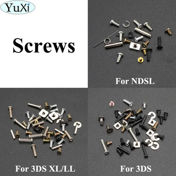 YuXi Parafusos de Conjuntos for 3DS LL/XL para NDSL conjunto Completo de parafusos + peças de metal LR primavera porcas de tachas de Metal