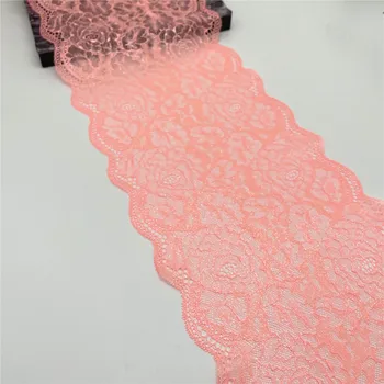 3M/Muita Largura de 8 7/8 polegadas (22,5 cm) cor-de-Rosa de Laço Elástico Guarnição da Folha de Saia Bainha De Vestido de Costura de Apliques de Traje Vestido de Tecido de Renda Bjd