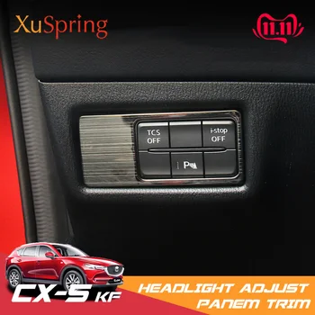 Para Mazda CX-5 CX5 2017 2018 2019 2020 2021 2022 Carro Chefe a Lâmpada do Interruptor da Luz do Farol do Botão de Ajuste do Painel de Controle da Guarnição Estilo