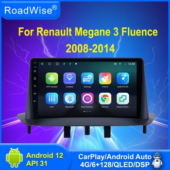 Roadwise Android auto-Rádio Multimédia CarplayFor Renault Megane 3 Fluence 2008 - 2014 4G Wifi DSP do DVD Navi GPS 2 din Autostereo