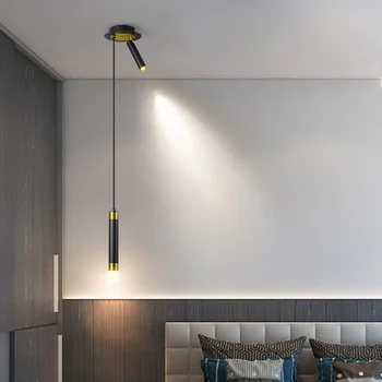 Cabeceira lustre moderno e minimalista de mesa de bar lâmpada de luz longa luxo pequena luminária Nórdicos criativo quarto led spotlight