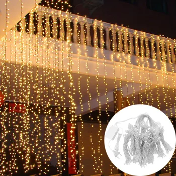 Diodo emissor de Icicle Cortina de Luz de Seqüência de caracteres Impermeável Exterior do Natal Luz para o Pátio de Casamento Festa de Decoração de Ano Novo 2022