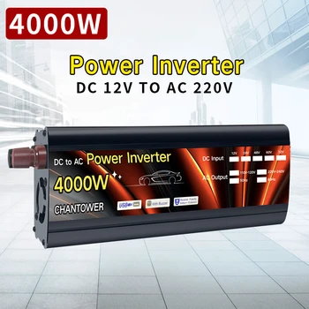 Potência do Inversor de 12v para 220v Solar, Inversor de 1000W e 2000W 3000W 4000W Portátil Transformador de Tensão de Alimentação do Conversor de Painel de Carro do Inversor
