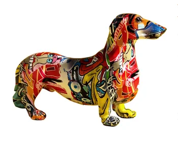 Moderno, Criativo, Colorido Cão Salsicha De Cachorro Decoração Home Armário Do Vinho Decoração Do Ambiente De Trabalho Do Office Decoração, Artesanato De Resina